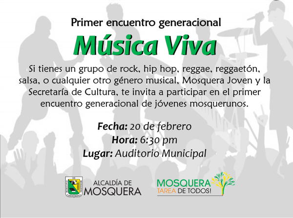 Se abren espacios para la música en Mosquera