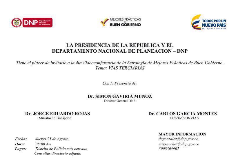 Invitación a la 4ta videoconferencia de estrategia de mejores prácticas de buen gobierno