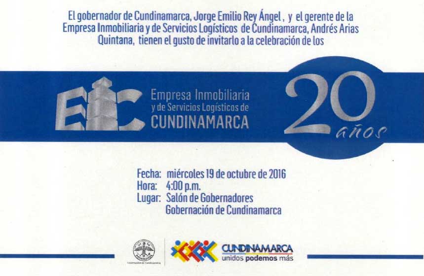 Inmobiliaria Cundinamarquesa celebra sus 20 años
