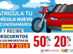 Cundinamarca ofrece beneficios tributarios por matricular vehículos durante el 2017