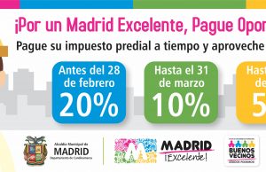 Descuento del 20% en el pago del Impuesto Predial en Madrid vence el próximo 28 de febrero
