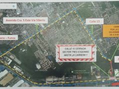 Cierre total de la vía calle 15 sector Tres Esquinas en Funza