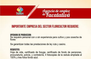 En Facatativá si hay trabajo