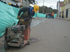 Obras de mantenimiento para recuperar el contaminado lago del Parque Arqueológico