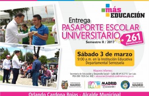 Alcaldía de Madrid realizará tercera entrega del Pasaporte Universitario