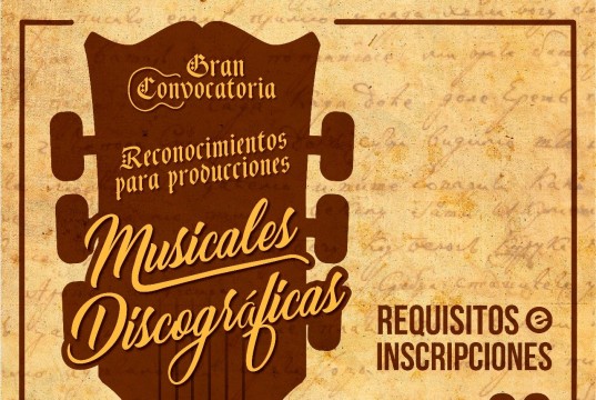 Gran convocatoria Nacional para producciones musicales discográficas