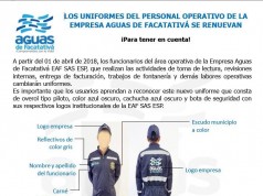 Nuevos uniformes de la Empresa Aguas de Facatativá