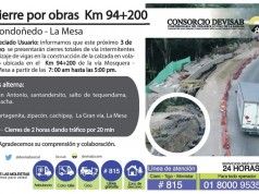 Cierre por obras vía Mosquera – La Mesa