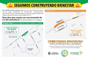 Desvíos por intervención de la malla vial en Mosquera