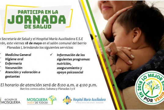 Intégrate a la jornada de salud en el municipio de Mosquera
