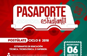 Abiertas las inscripciones para pasaporte estudiantil en el II semestre académico 2018.