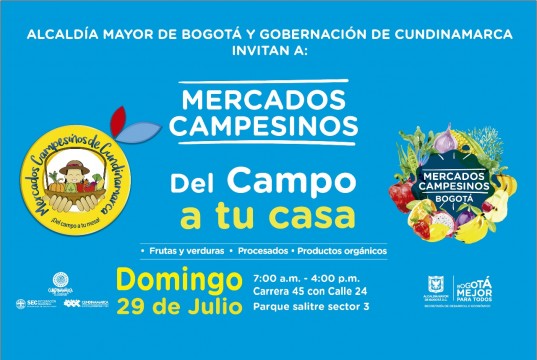 Este fin de semana, los mercados campesinos llegan a tres parques de Bogotá