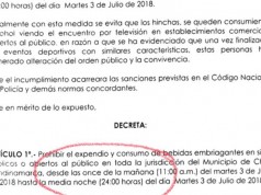 Ley seca, decretada para el día de hoy
