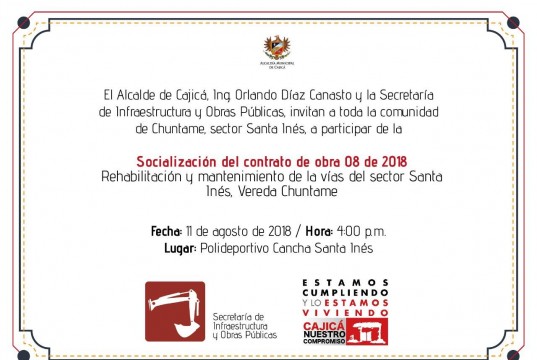 Socialización de licitación pública en Cajicá