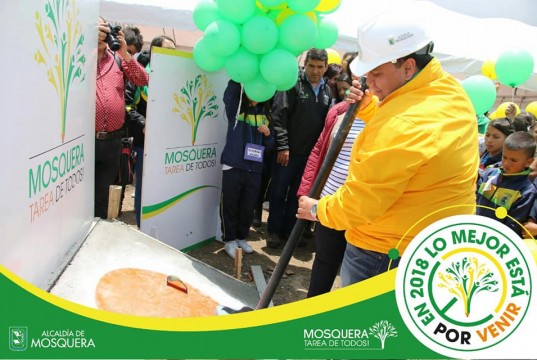 Primera piedra de la institución Educativa La Amistad en el municipio de Mosquera
