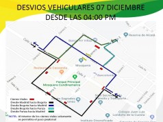 Tenga en cuenta los desvíos vehiculares que habrá en el municipio de Mosquera