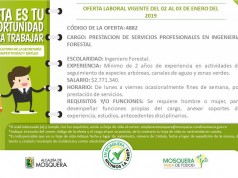 Importantes ofertas de empleo en el municipio de Mosquera