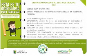 Importantes ofertas de empleo en el municipio de Mosquera