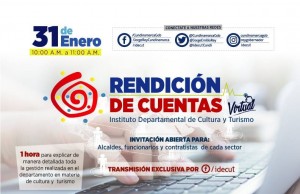 Rendición de Cuentas virtual por parte del Instituto Departamental de Cultura y Turismo de Cundinamarca