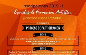 Abiertas inscripciones para las Escuelas de Formación Artística y Cultural en Funza