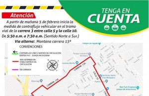 Inició del contra flujo vehicular en el municipio de Mosquera