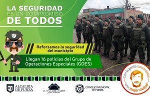 Llegará más fuerza pública al municipio de Funza
