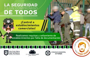 Operativos de seguridad dejan como resultado sellamiento de dos establecimientos en Funza