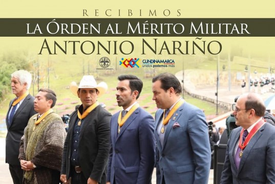 Gobernador de Cundinamarca recibió la Órden al Mérito Militar Antonio Nariño
