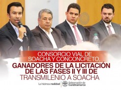 Consorcio Vial de Soacha y Conconcreto, ganadores de la licitación de las fases II y III de Transmilenio a Soacha