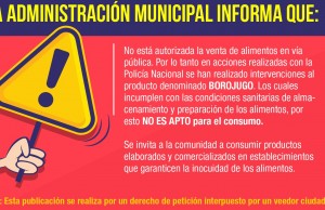 No está autorizada la venta de alimentos en vía pública en Funza