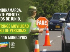 Restringida la movilidad en el departamento de Cundinamarca durante los puentes festivos de junio