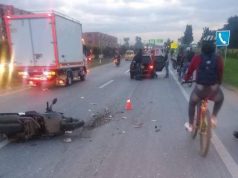 Fuerte accidente se presentó entre motocicleta y vehículo en vía Mosquera – Madrid
