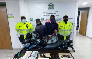 Capturados por hurto se les incautó una pistola, una granada en Madrid