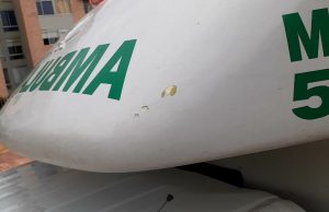 Ambulancia atacada durante manifestaciones en Tocancipá