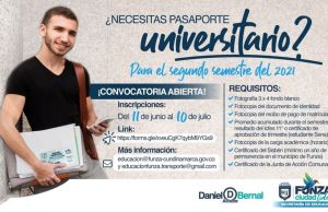 Convocatoria para pasaportes universitarios