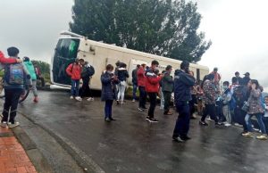 Bus escolar sufrió un accidente en Tocancipá