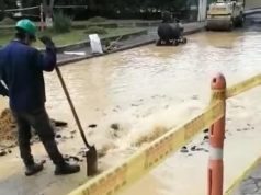 Empresa de Acueducto y Alcantarillado Madrid repara ruptura de un tubo