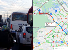 Flujo vehicular detenido por la Calle 13 tráfico