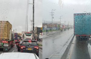 Congestión vehicular debido a accidente en la vía Funza – Siberia