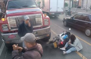 En Funza se presenta fuerte congestión vehicular por accidente