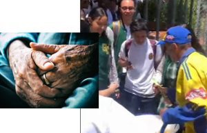 Estos son los estudiantes que le alegraron el día a un adulto mayor