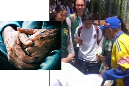 Estos son los estudiantes que le alegraron el día a un adulto mayor