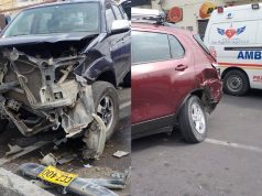 Impactante: vehículo perdió en control en pleno centro de Mosquera