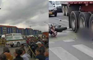 Motociclista falleció al quedar atrapado bajo un tractocamión