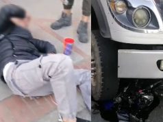 Atención: motociclista imprudente causó fuerte accidente