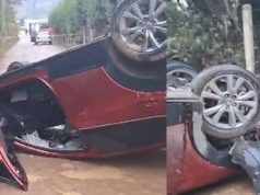 Irresponsabilidad: menor de edad volcó vehículo en medio de vía