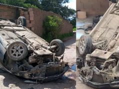 Grave accidente de tránsito: vehículo se volcó