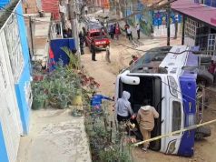 Bus se volcó: 17 personas resultaron heridas
