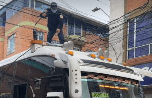 Bus causó preocupación por accidente en Funza