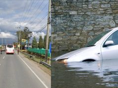 Carro cae en un canal de agua: fuerte accidente en Mosquera
